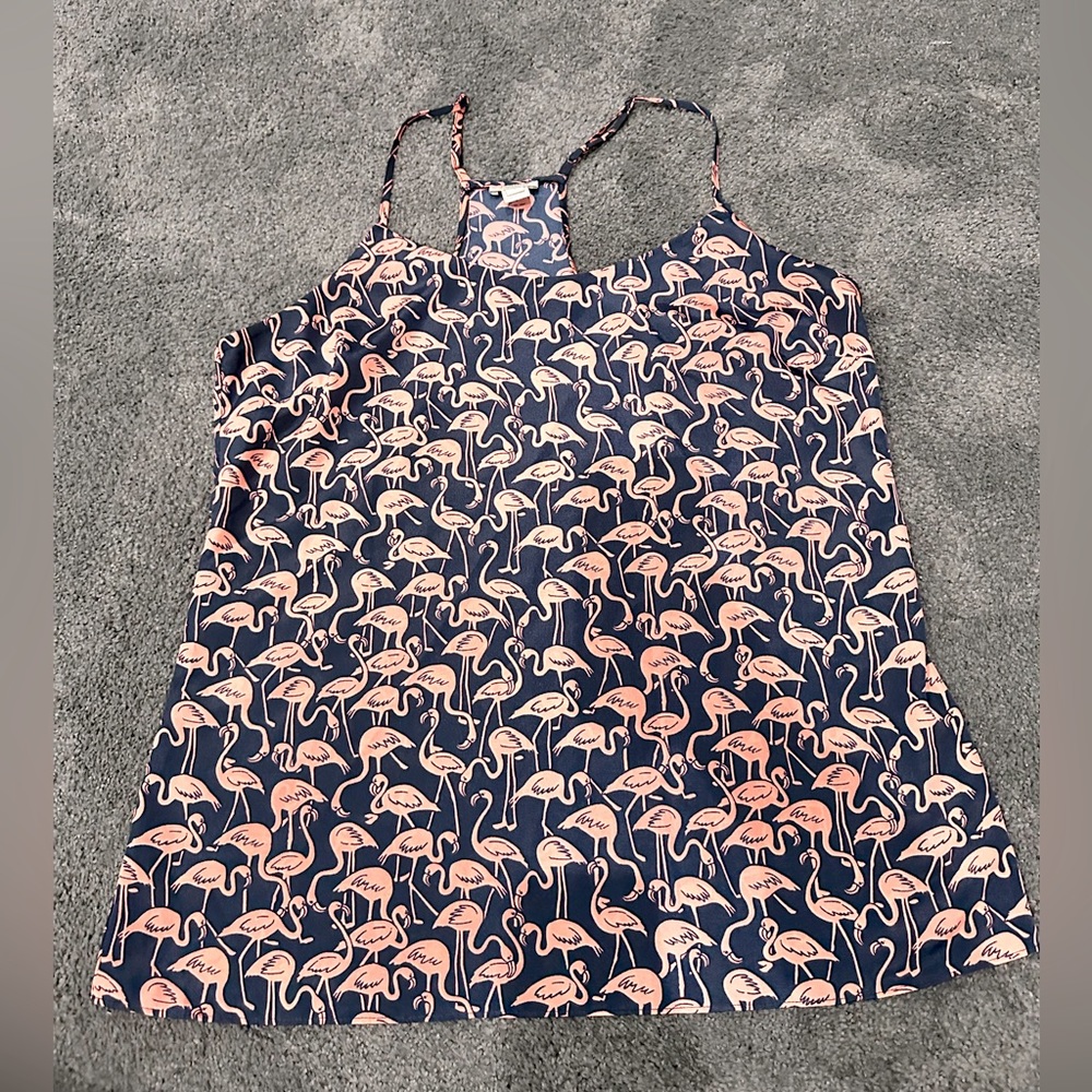 J Crew size 8 cami with Flamingos